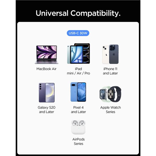 Spigen-Essential-30W-USB-C-nabijecka-do-auta-EV301-cerna