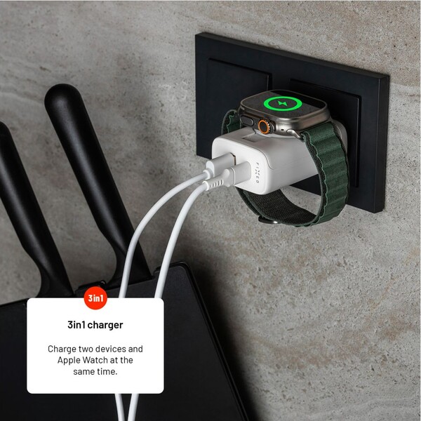 FIXED-Power-Socket-GaN-nabijecka-USB-A-USB-C-a-nabijeckou-pro-Apple-Watch-bila