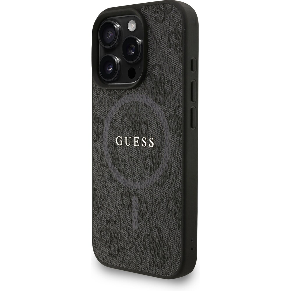Guess-PU-Leather-4G-Colored-Ring-Strap-MagSafe-kryt-iPhone-16-Pro-cerny