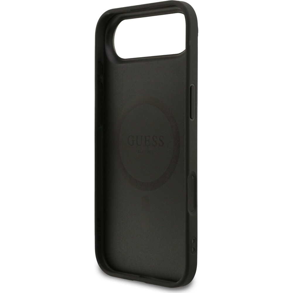 Guess-PU-Leather-4G-Colored-Ring-MagSafe-Zadni-Kryt-pro-iPhone-Air-cerny