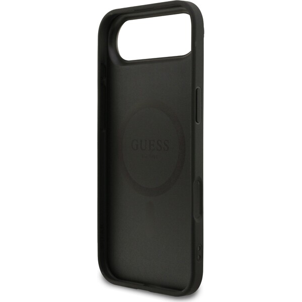 Guess-PU-Leather-4G-Colored-Ring-MagSafe-Zadni-Kryt-pro-iPhone-Air-cerny
