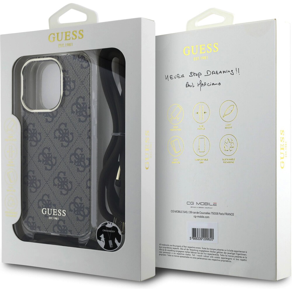 Guess-IML-4G-Printed-Crossbody-Popruh-kryt-iPhone-16-Pro-hnedy