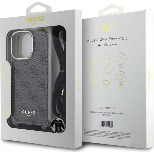 Guess-IML-4G-Printed-Crossbody-Popruh-kryt-iPhone-16-Pro-hnedy