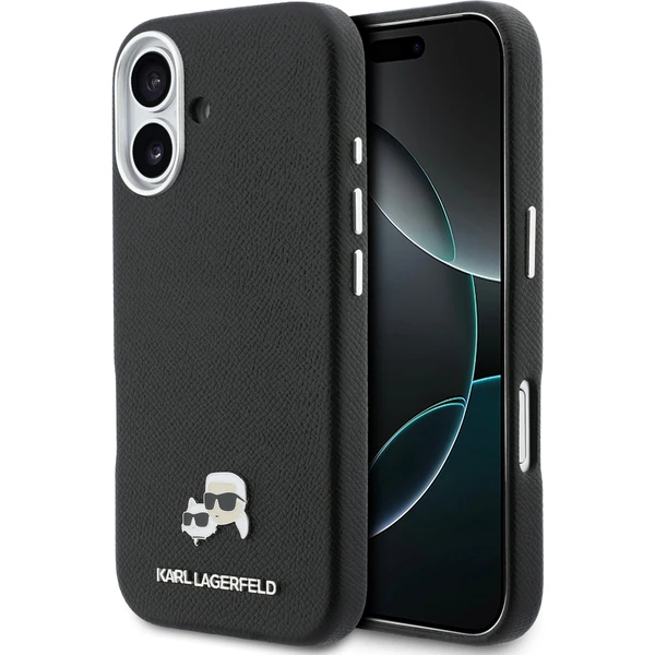 Karl-Lagerfeld-PU-Karl-and-Choupette-Heads-Pins-MagSafe-kryt-iPhone-17-cerny