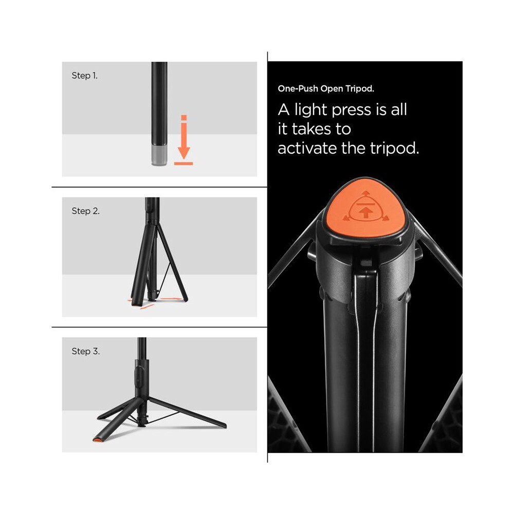 Spigen-Tripod-Selfie-Stick-Auto-Open-drzak-na-selfie-cerny
