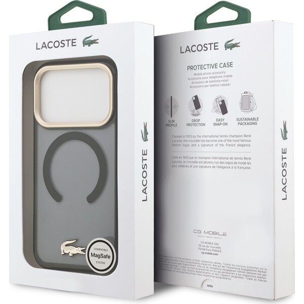 Lacoste-PC-TPU-Frosted-Finish-Gold-Logo-MagSafe-kryt-iPhone-17-Pro-cerny