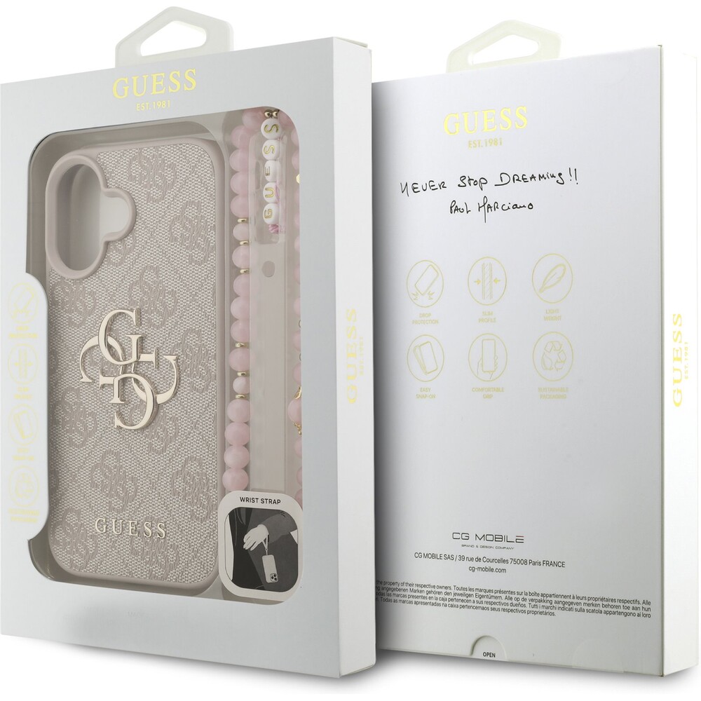 Guess-PU-4G-Metal-Logo-Strap-kryt-iPhone-16-ruzovy