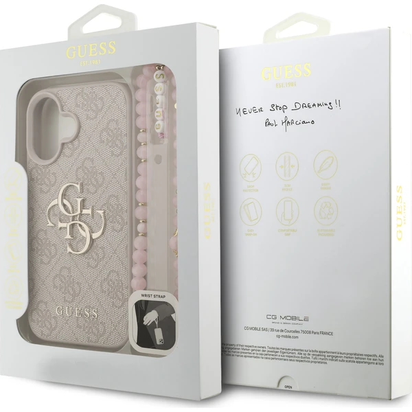 Guess-PU-4G-Metal-Logo-Strap-kryt-iPhone-16-ruzovy