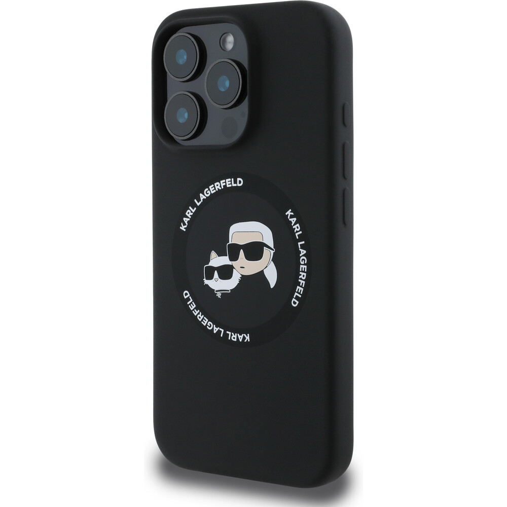 Karl-Lagerfeld-Liquid-Silicone-K-CH-Heads-MagSafe-kryt-iPhone-16-Pro-Max-cerny