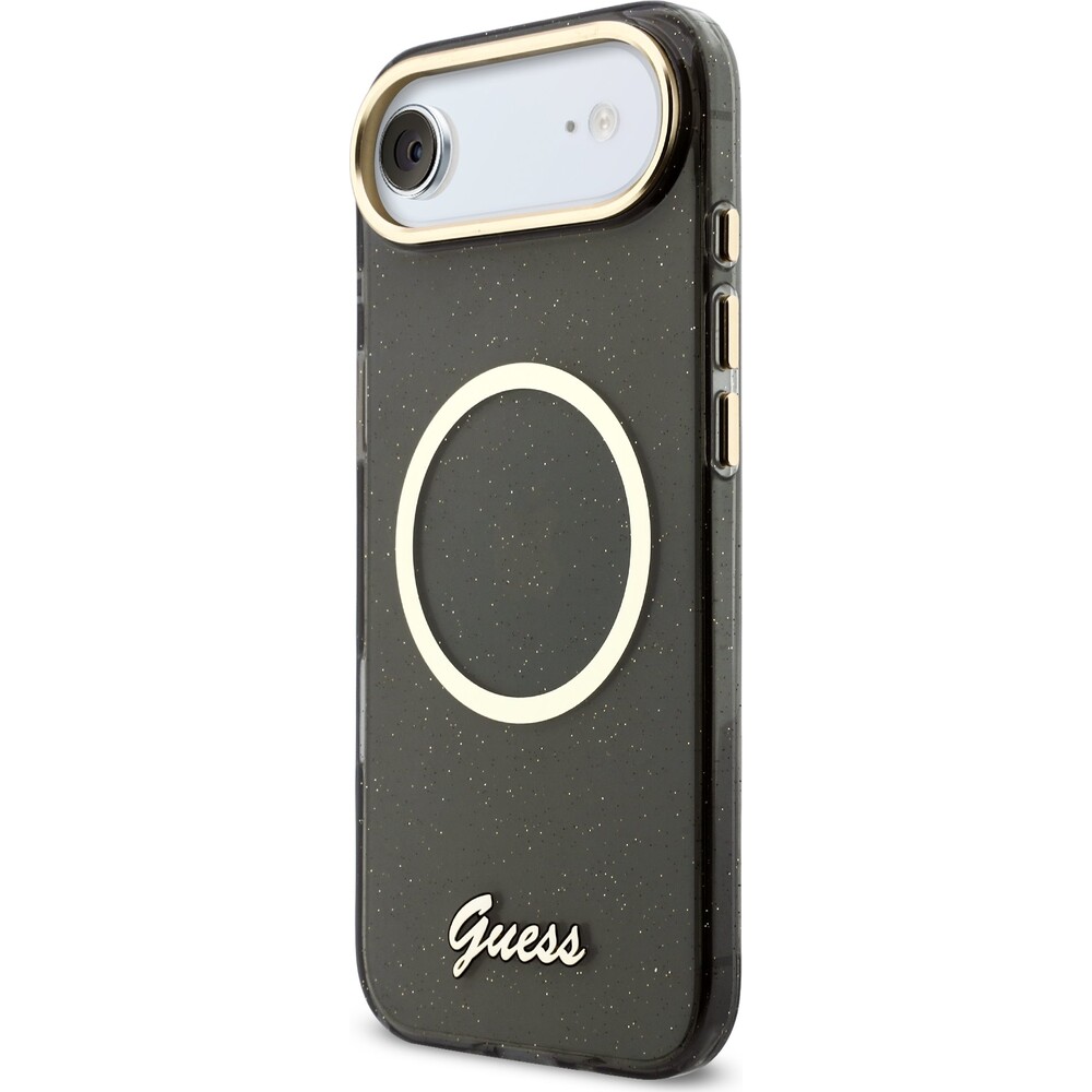 Guess-IML-Glitter-Script-Strap-MagSafe-kryt-iPhone-Air-cerny
