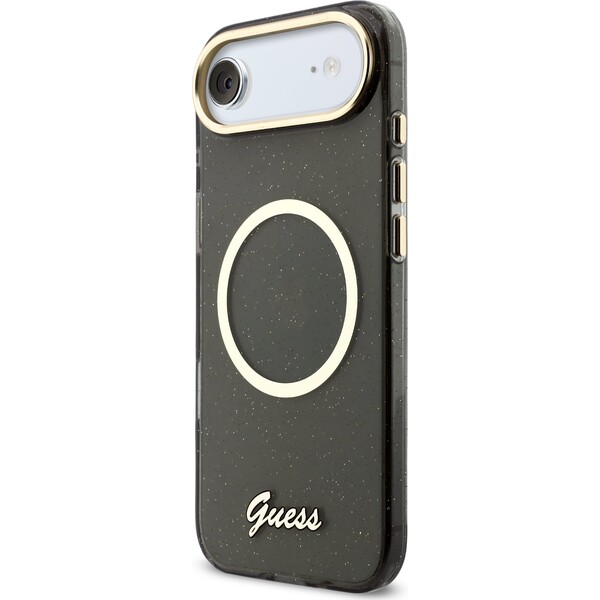 Guess-IML-Glitter-Script-Strap-MagSafe-kryt-iPhone-Air-cerny