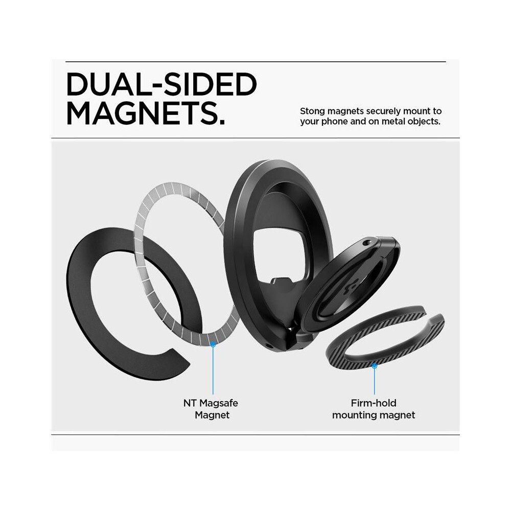 Spigen-O-Mag-Magnetic-Phone-Holder-MagSafe-stojanek-cerny