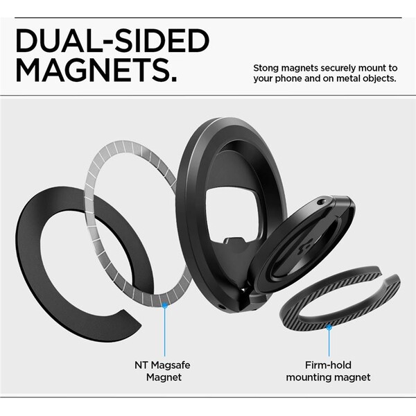 Spigen-O-Mag-Magnetic-Phone-Holder-MagSafe-stojanek-cerny