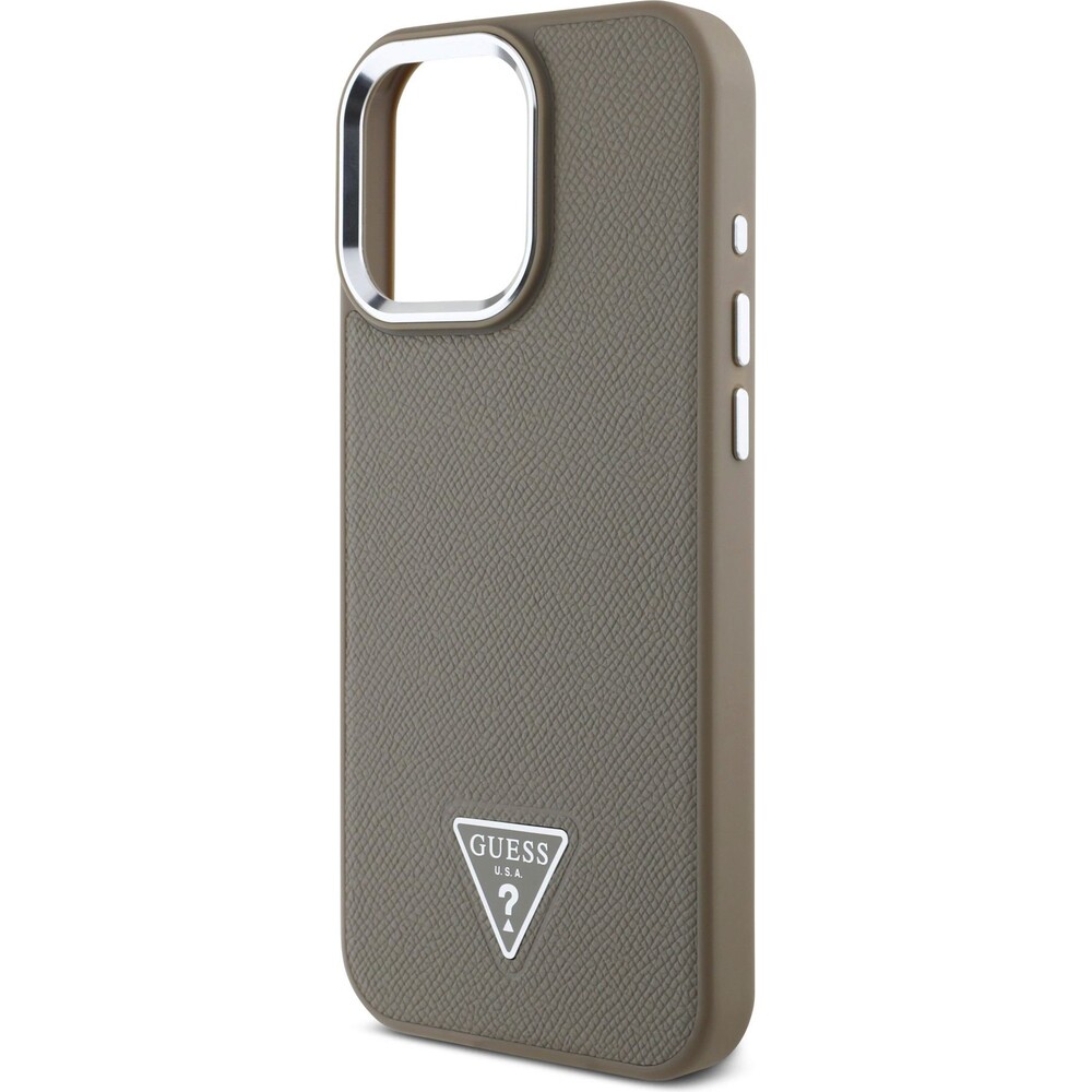 Guess-PU-Grained-Triangle-Logo-kryt-pro-iPhone-16-Pro-Max-hnedy