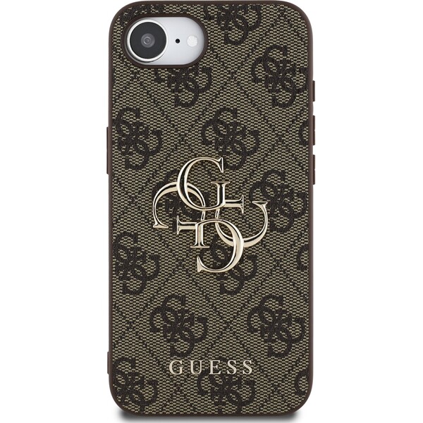 Guess-PU-4G-Metal-Logo-kryt-iPhone-17e-16e-hnedy