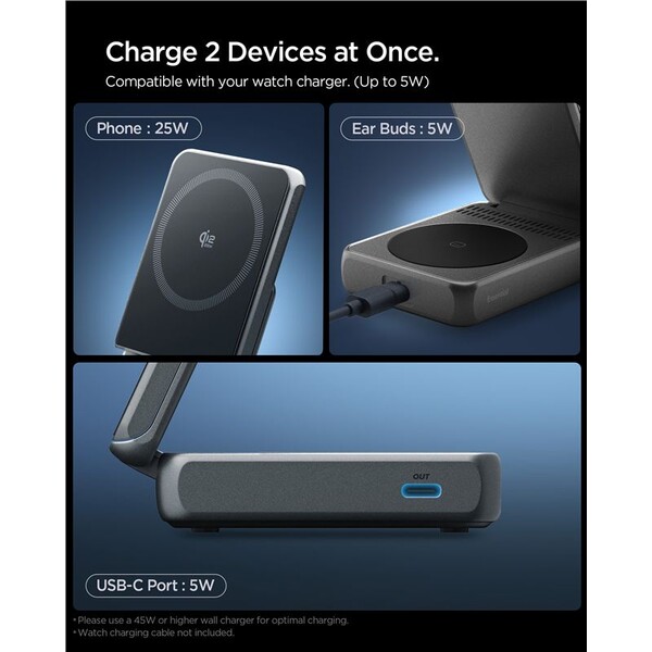 Spigen-Essential-MagSafe-2in1-C-Qi2-MagSafe-nabijecka-25W-cerna