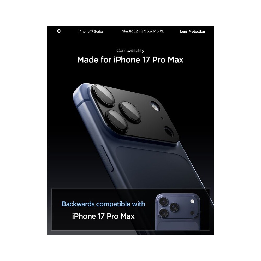 Spigen-Glass-tR-EZ-Fit-Optik-Pro-XL-sklo-na-fotoaparat-iPhone-17-Pro-Max-cerne