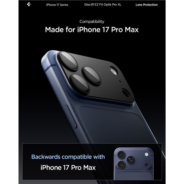 Spigen-Glass-tR-EZ-Fit-Optik-Pro-XL-sklo-na-fotoaparat-iPhone-17-Pro-Max-cerne
