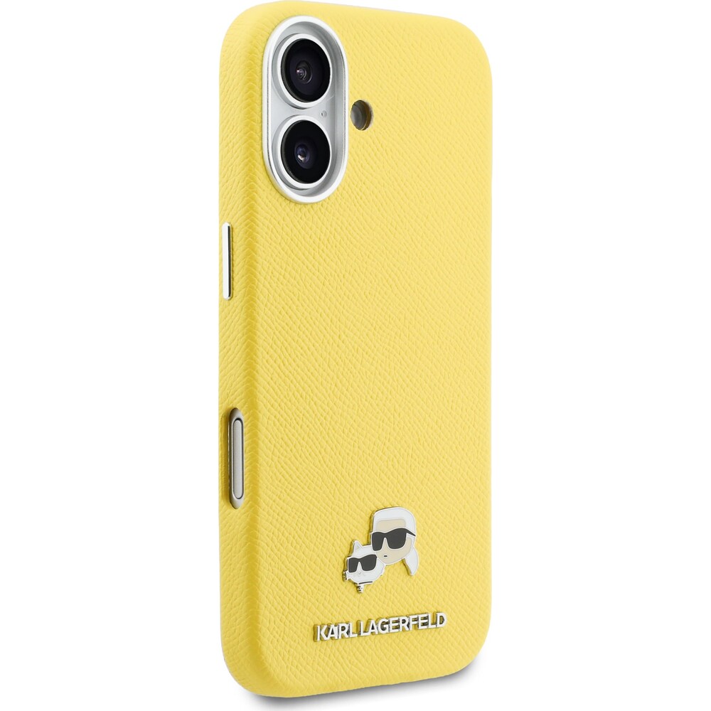 Karl-Lagerfeld-PU-Karl-and-Choupette-Heads-Pins-MagSafe-kryt-iPhone-17-zluty