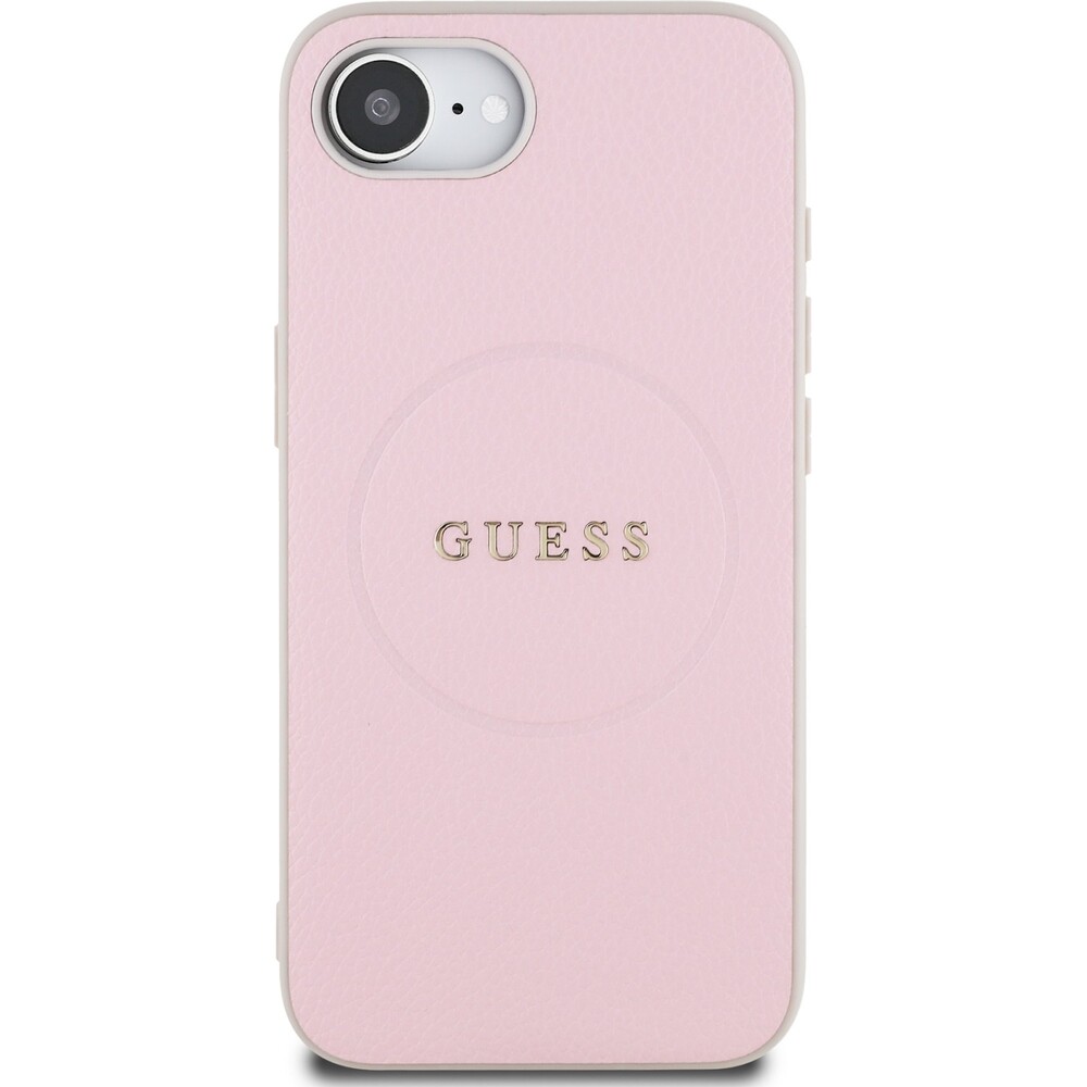 Guess-PU-Grained-Classic-Logo-MagSafe-kryt-iPhone-17e-16e-ruzovy