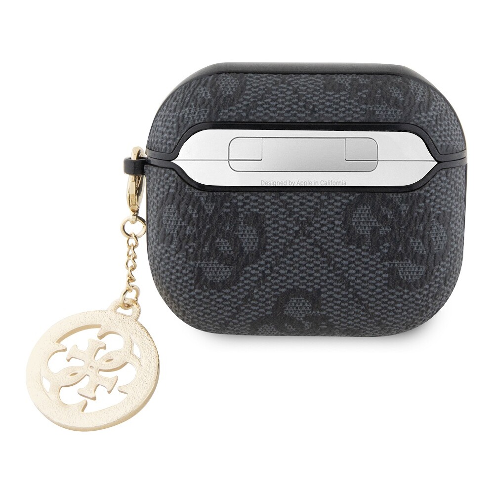 Guess-4G-Script-PC-PU-Charm-pouzdro-pro-AirPods-3-cerne