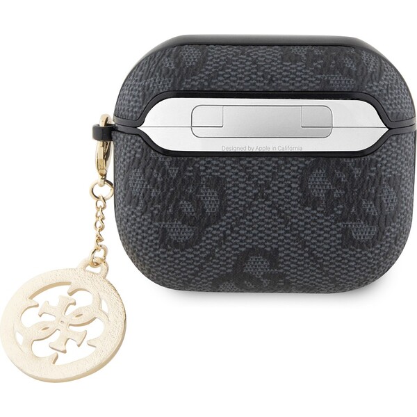 Guess-4G-Script-PC-PU-Charm-pouzdro-pro-AirPods-3-cerne