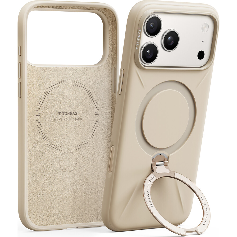 Torras-Ostand-Q3-Silicone-MagSafe-kryt-iPhone-17-Pro-Max-desert-gold