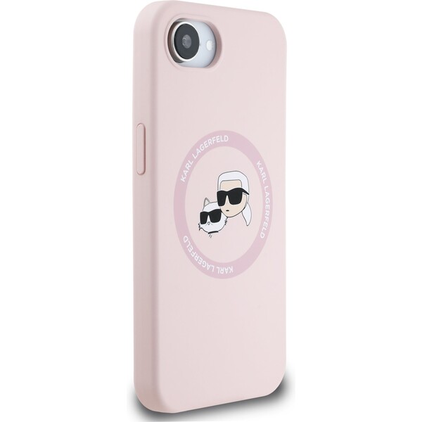 Karl-Lagerfeld-Liquid-Silicone-K-CH-Heads-MagSafe-kryt-iPhone-17e-16e-ruzovy