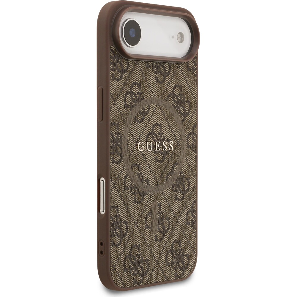 Guess-PU-Leather-4G-Colored-Ring-MagSafe-Zadni-Kryt-pro-iPhone-Air-hnedy