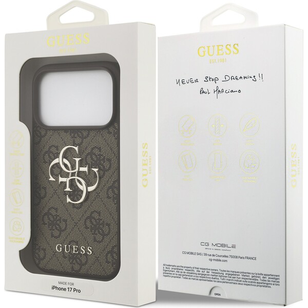 Guess-PU-4G-Metal-Logo-kryt-iPhone-17-Pro-hnedy