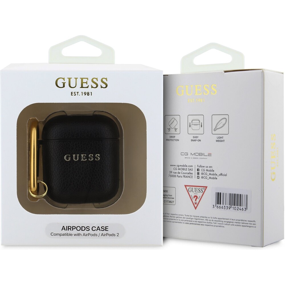Guess-PU-Grained-Classic-Logo-pouzdro-pro-AirPods-1-2-cerne