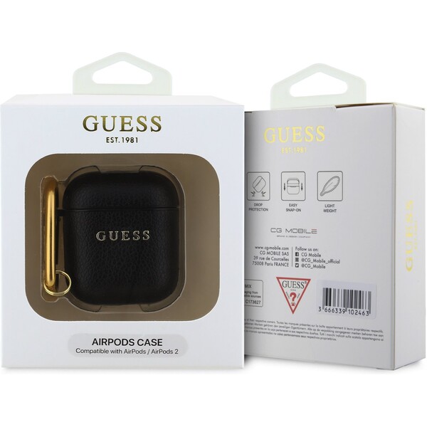 Guess-PU-Grained-Classic-Logo-pouzdro-pro-AirPods-1-2-cerne