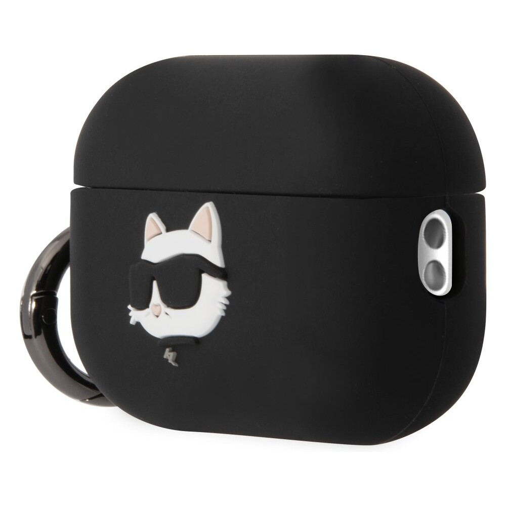 Karl-Lagerfeld-3D-Logo-NFT-Choupette-Head-Silikonove-pouzdro-Airpods-Pro-2-cerne