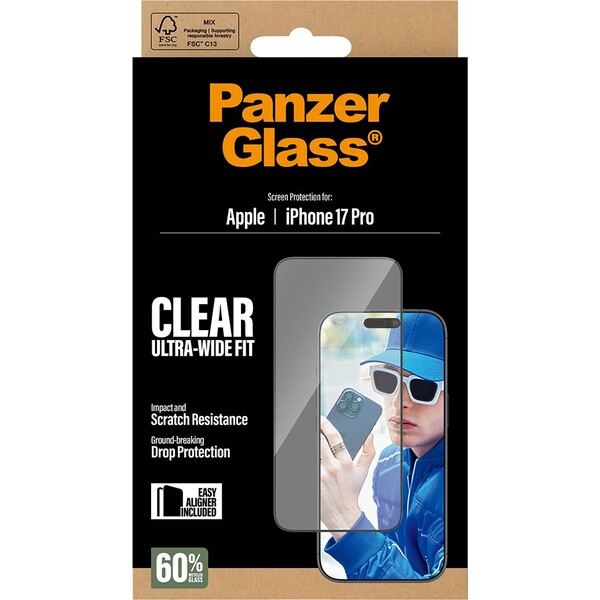 PanzerGlass-Ultra-Wide-Fit-sklo-Apple-iPhone-17-Pro-s-instalacnim-rameckem
