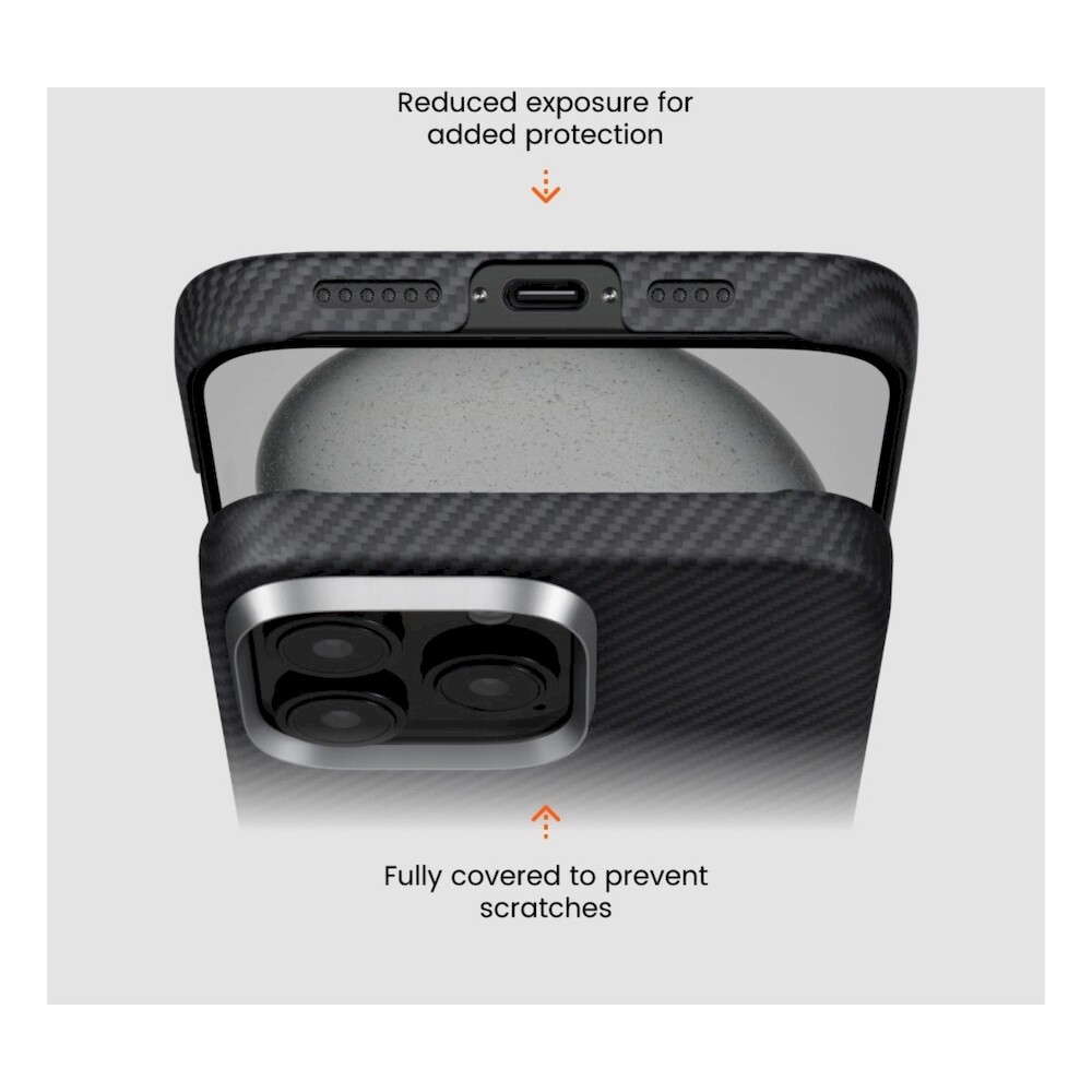 Pitaka-MagEZ-Case-5-MagSafe-kryt-iPhone-16-Black-Grey-Twill