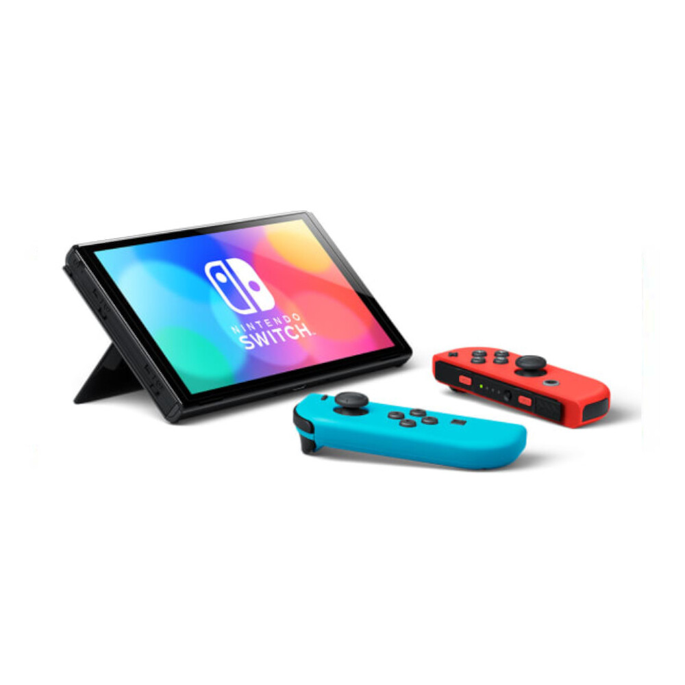 Nintendo-Switch-OLED-Neon-Blue-Neon-Red