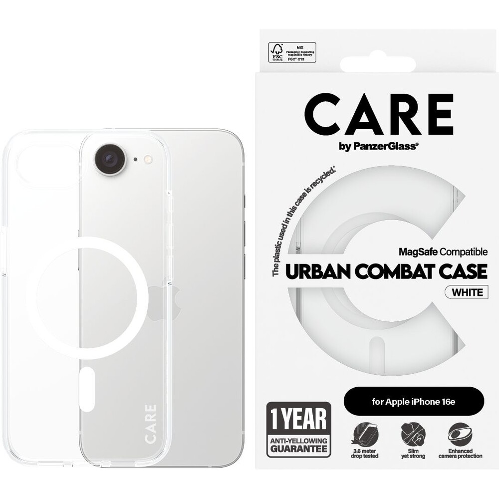 PanzerGlass-CARE-kryt-Apple-iPhone-17e-16e-MagSafe-Urban-Combat-ciry-bily