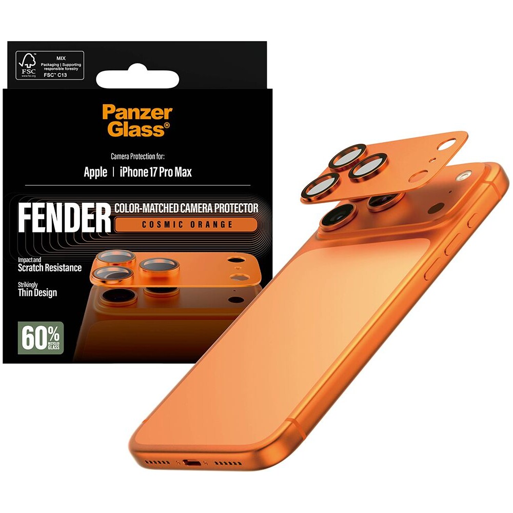 PanzerGlass-FENDER-hlinikova-ochrana-fotoaparatu-Apple-iPhone-17-Pro-Max-oranzova