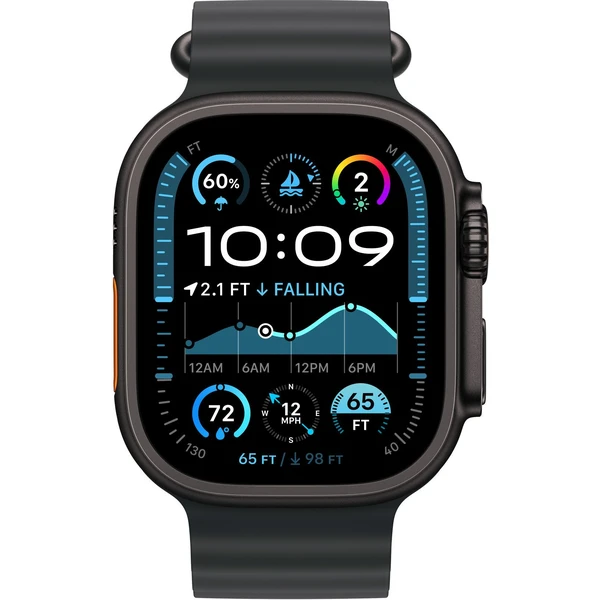 Apple Watch 49/44/45/46mm černý oceánský řemínek s černým titanem - Řemínky - Obrázek AC18000J01