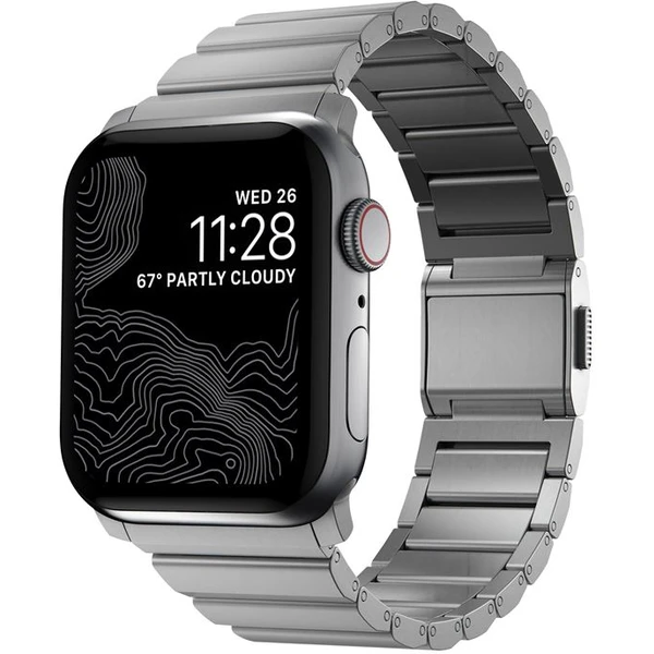Nomad Titanium Band řemínek Apple Watch 49/45/44/42 mm stříbrný  - Řemínky - Hlavní obrázek