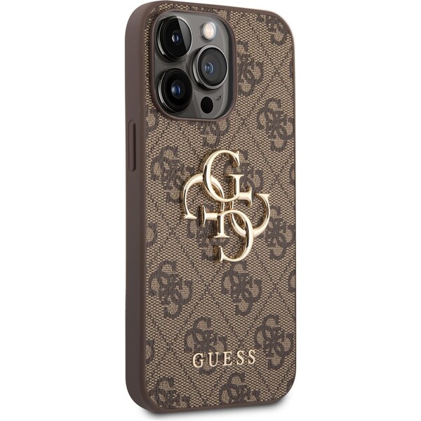 Guess-PU-4G-Metal-Logo-kryt-iPhone-14-Pro-Max-hnedy