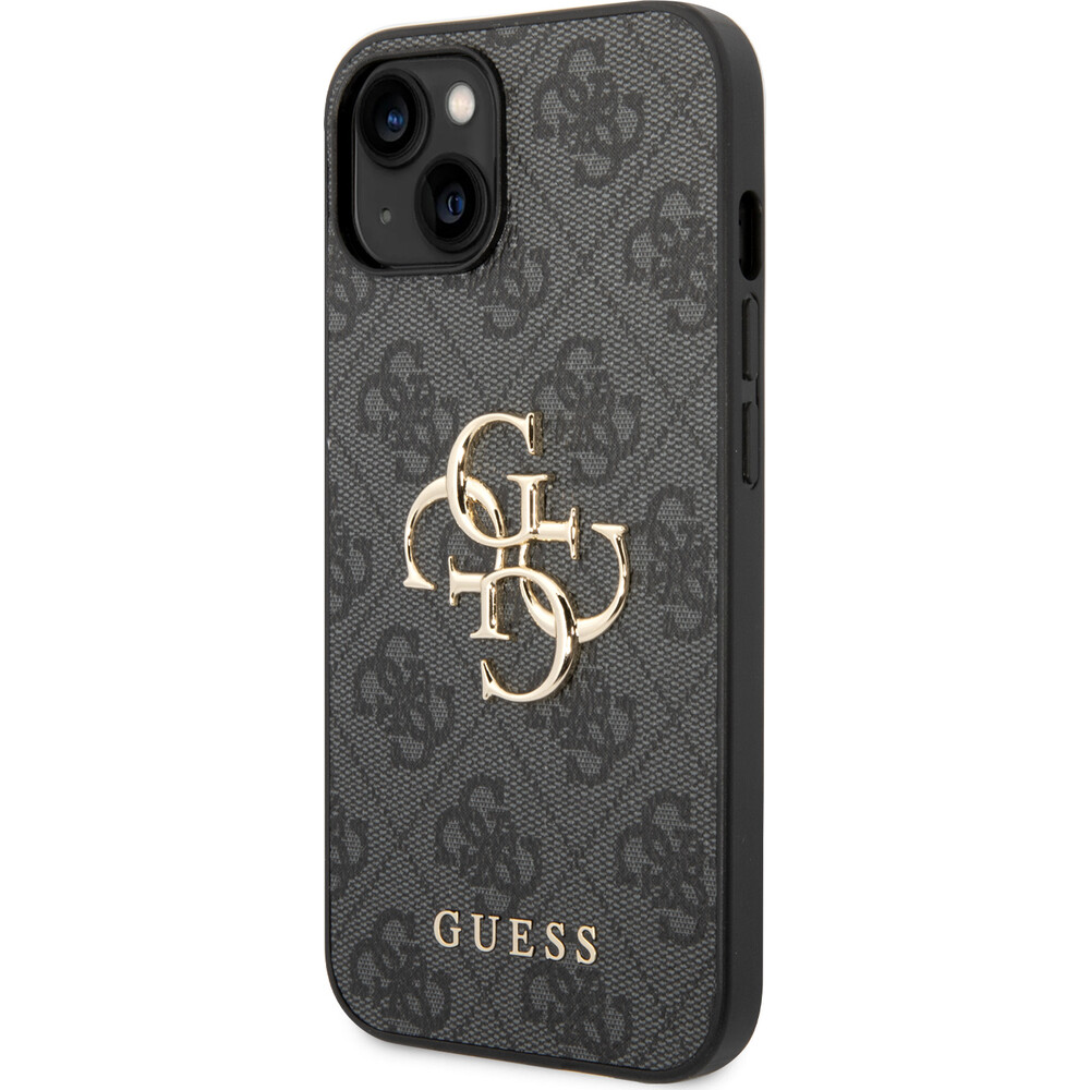 Guess-PU-4G-Metal-Logo-kryt-iPhone-15-sedy
