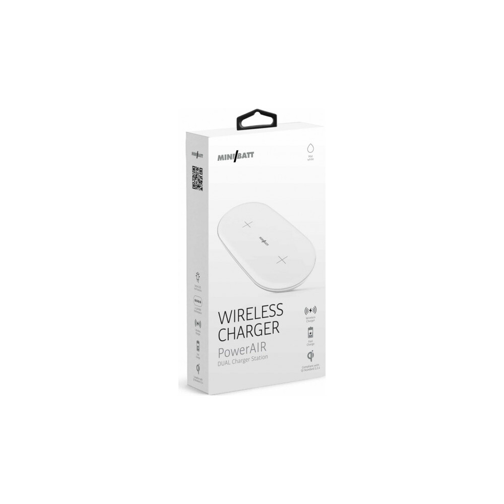 MiniBatt-PowerAIR-Qi-bezdratova-nabijecka-pro-2-zarizeni-bila