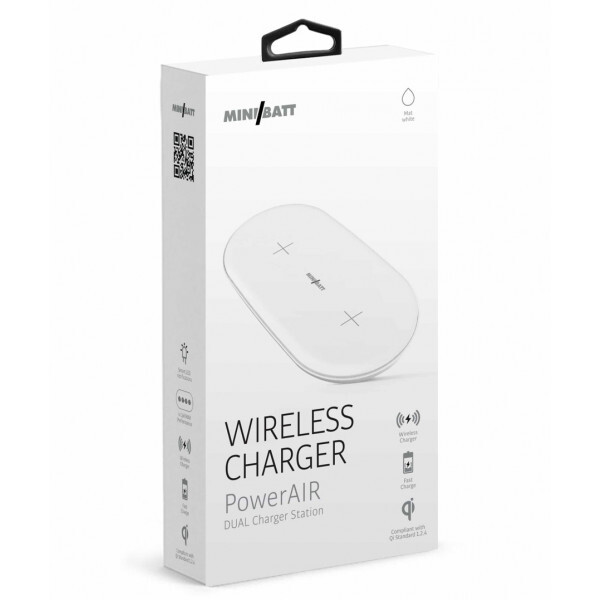MiniBatt-PowerAIR-Qi-bezdratova-nabijecka-pro-2-zarizeni-bila