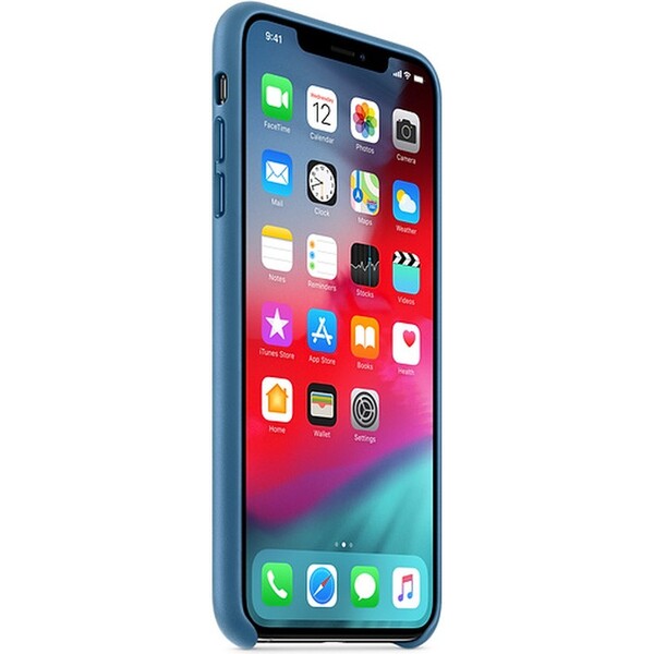 Apple-kozene-pouzdro-iPhone-XS-Max-modrosede
