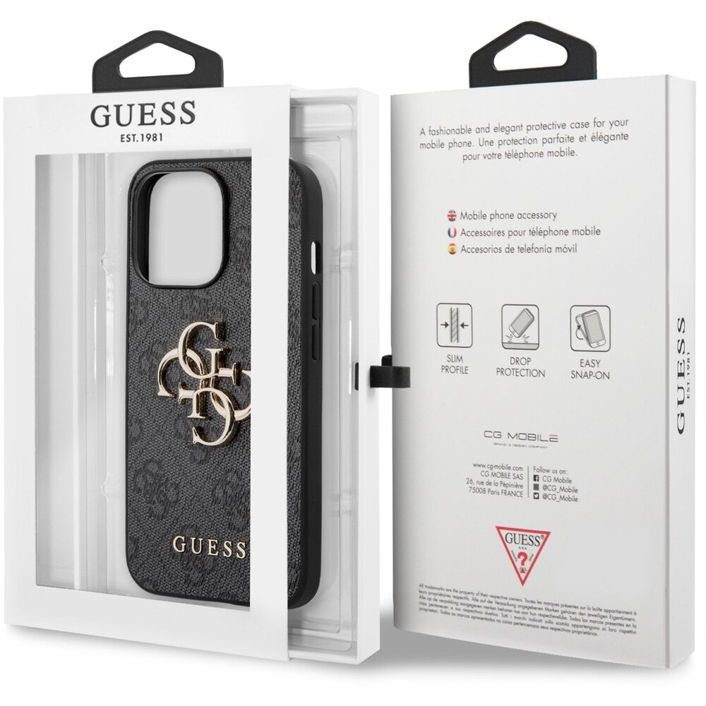Guess-PU-4G-Metal-Logo-Case-iPhone-13-Pro-sedy