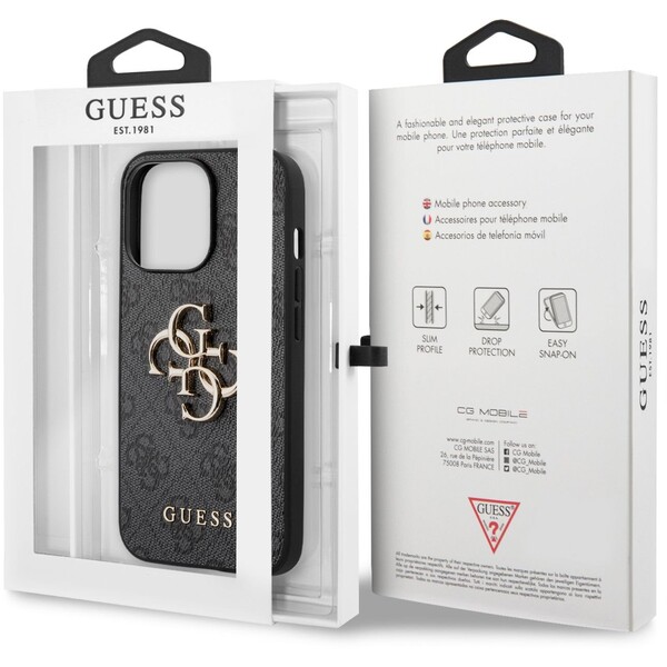 Guess-PU-4G-Metal-Logo-Case-iPhone-13-Pro-sedy