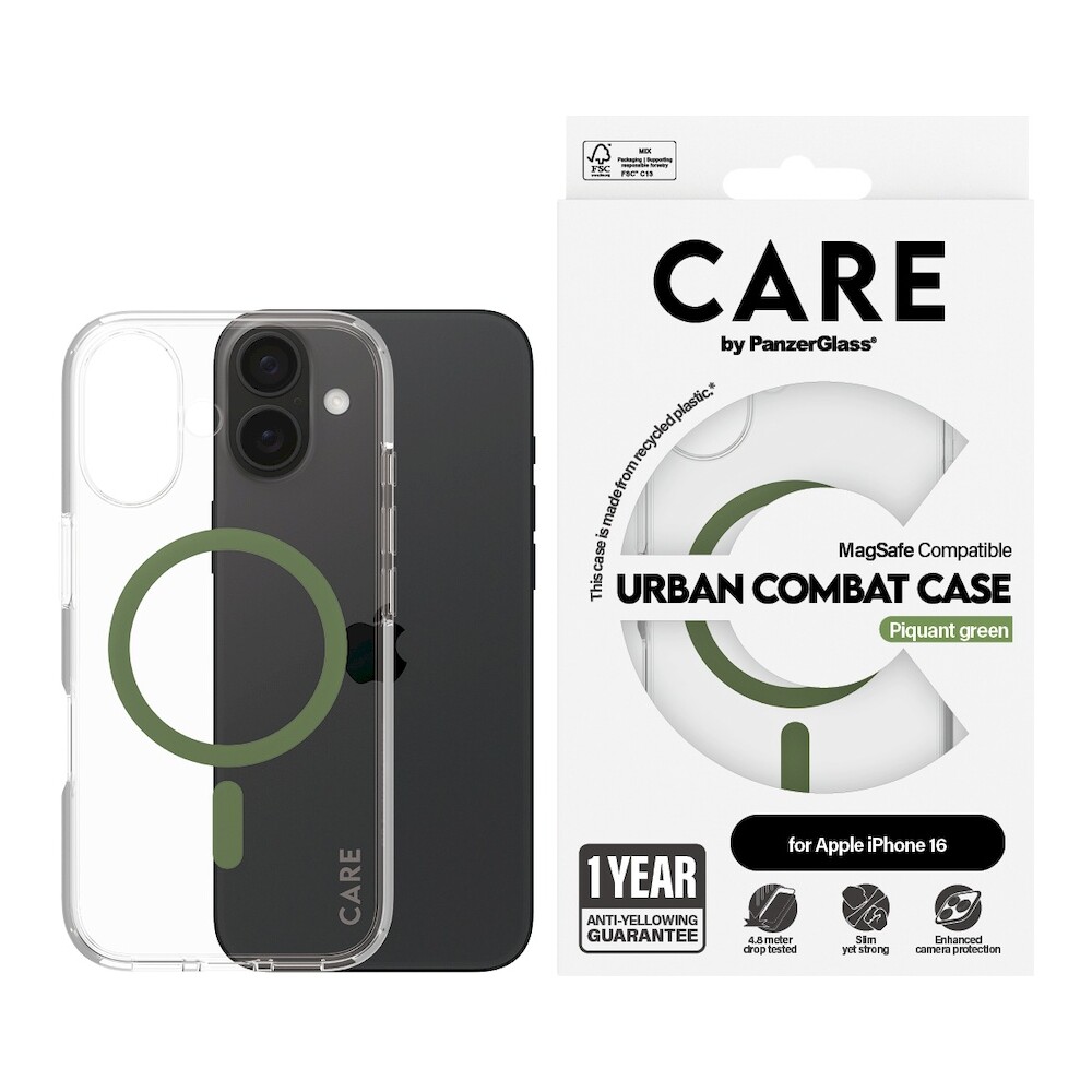 PanzerGlass-CARE-kryt-Apple-iPhone-16-MagSafe-Urban-Combat-ciry-zeleny
