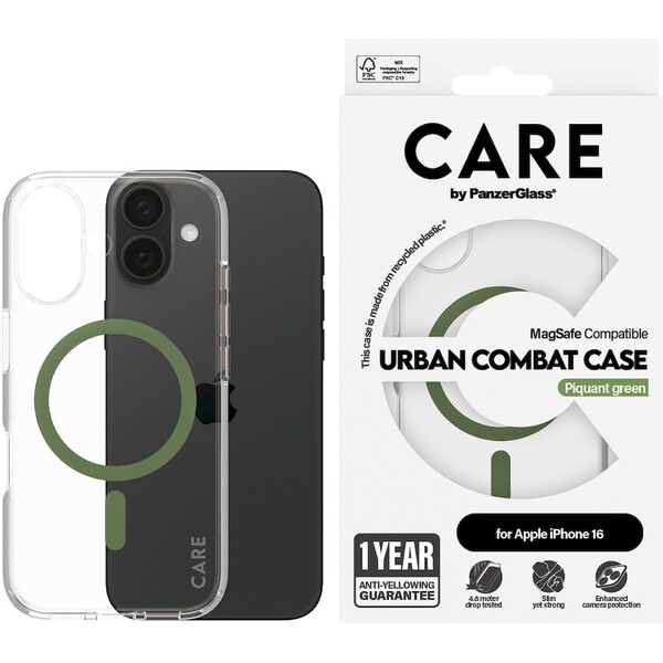 PanzerGlass-CARE-kryt-Apple-iPhone-16-MagSafe-Urban-Combat-ciry-zeleny