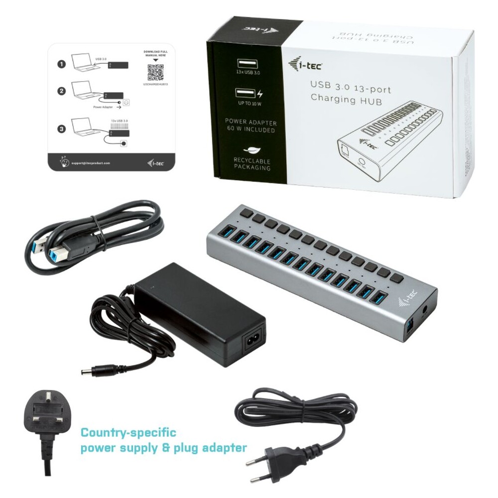 i-tec-USB-3-0-Charging-HUB-13-Port-Power-Adapter-60-W